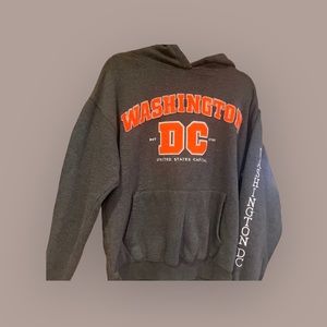 Embroidered Vintage Washington DC Hoodie Sweatshirt Size Large